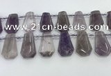 CTD2356 Top drilled 16*18mm - 20*30mm faceted freeform amethyst beads