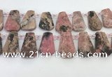 CTD2360 Top drilled 16*18mm - 20*30mm faceted freeform rhodonite beads