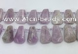 CTD2369 Top drilled 16*18mm - 20*30mm faceted freeform kunzite beads