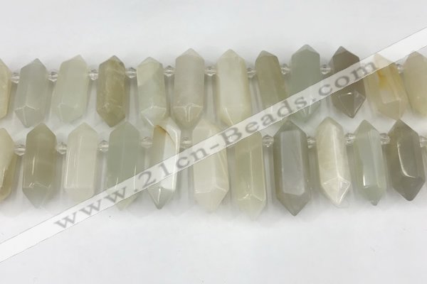 CTD2392 Top drilled 13*30mm - 14*42mm sticks moonstone beads