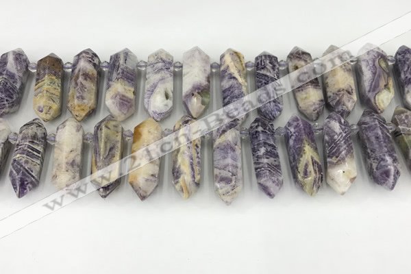 CTD2395 Top drilled 13*30mm - 14*42mm sticks charoite beads