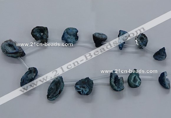 CTD2504 Top drilled 15*20mm - 25*35mm freeform druzy agate beads