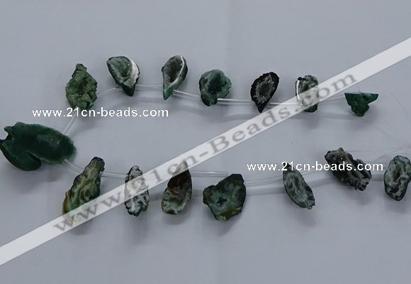 CTD2505 Top drilled 15*20mm - 25*35mm freeform druzy agate beads