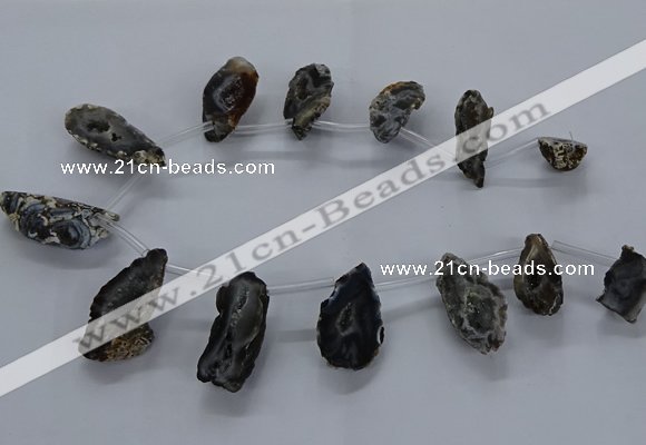 CTD2506 Top drilled 15*20mm - 25*35mm freeform druzy agate beads