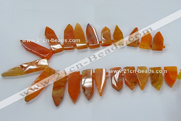 CTD2510 Top drilled 15*25mm - 16*50mm sticks agate gemstone beads