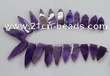 CTD2511 Top drilled 15*25mm - 16*50mm sticks agate gemstone beads