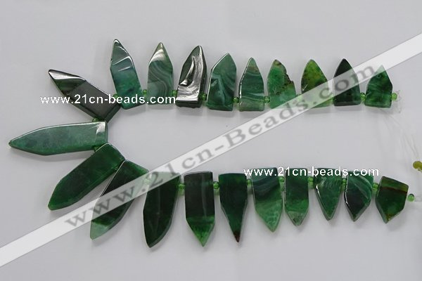 CTD2514 Top drilled 15*25mm - 16*50mm sticks agate gemstone beads