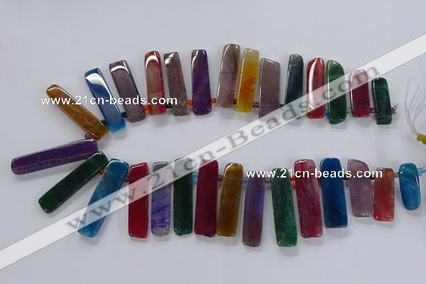 CTD2522 Top drilled 10*25mm - 12*50mm sticks agate gemstone beads