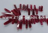 CTD2535 Top drilled 8*30mm - 11*50mm sticks agate gemstone beads