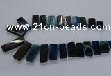 CTD2545 Top drilled 12*20mm - 15*40mm rectangle agate gemstone beads