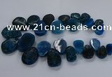 CTD2552 Top drilled 18*25mm - 30*40mm freeform agate gemstone beads