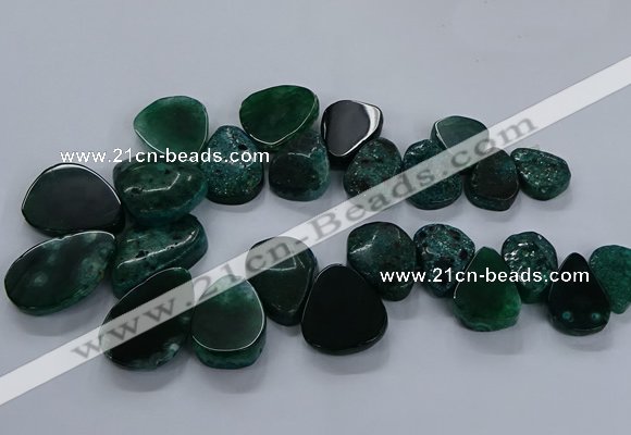 CTD2553 Top drilled 18*25mm - 30*40mm freeform agate gemstone beads