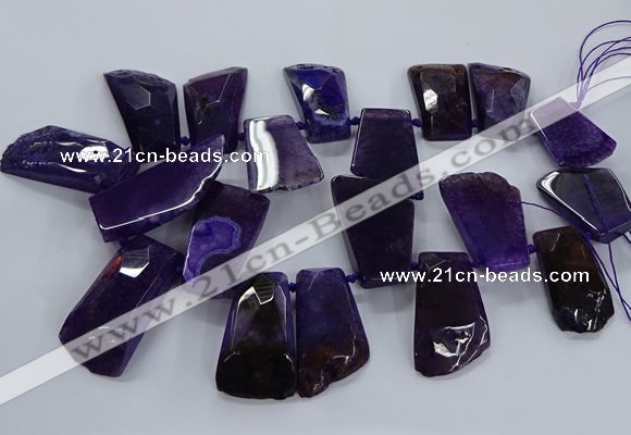 CTD2557 Top drilled 20*35mm - 30*45mm freeform agate gemstone beads