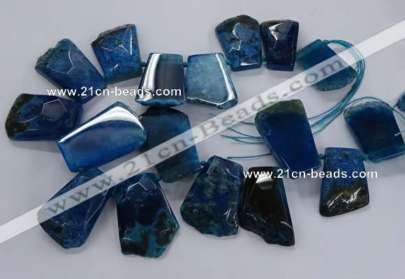 CTD2559 Top drilled 20*35mm - 30*45mm freeform agate gemstone beads