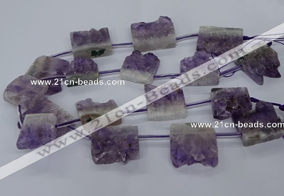 CTD2572 15.5 inches 28*30mm - 30*33mm freeform druzy amethyst beads