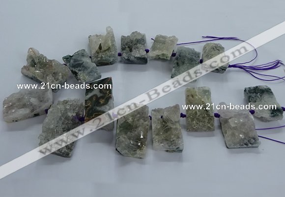 CTD2574 Top drilled 15*22mm - 25*45mm freeform druzy amethyst beads