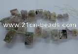 CTD2575 Top drilled 15*22mm - 25*45mm freeform druzy amethyst beads