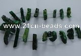 CTD2582 Top drilled 10*30mm - 10*50mm sticks plated druzy agate beads