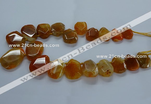 CTD2585 Top drilled 20*25mm - 30*40mm faceted freeform agate beads