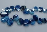 CTD2588 Top drilled 20*25mm - 30*40mm faceted freeform agate beads