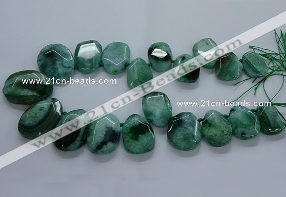 CTD2589 Top drilled 20*25mm - 30*40mm faceted freeform agate beads