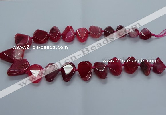 CTD2596 Top drilled 15*20mm - 25*35mm faceted freeform agate beads