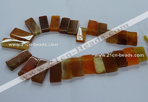 CTD2608 Top drilled 14*27mm - 16*42mm rectangle agate beads