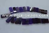 CTD2609 Top drilled 14*27mm - 16*42mm rectangle agate beads