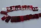 CTD2610 Top drilled 14*27mm - 16*42mm rectangle agate beads