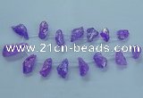 CTD2623 Top drilled 10*25mm - 20*45mm nuggets plated druzy quartz beads