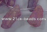 CTD2624 Top drilled 10*25mm - 20*45mm nuggets plated druzy quartz beads