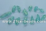 CTD2625 Top drilled 10*25mm - 20*45mm nuggets plated druzy quartz beads