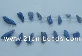 CTD2629 Top drilled 10*25mm - 20*45mm nuggets plated druzy quartz beads