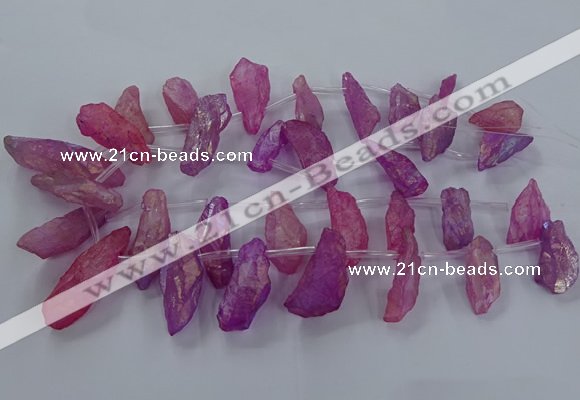 CTD2632 Top drilled 10*25mm - 20*45mm nuggets plated druzy quartz beads