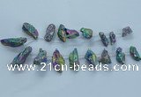 CTD2633 Top drilled 10*25mm - 20*45mm nuggets plated druzy quartz beads