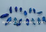 CTD2637 Top drilled 10*25mm - 20*45mm nuggets plated druzy quartz beads
