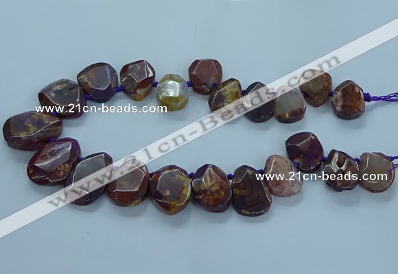 CTD2642 Top drilled 20*25mm - 30*40mm faceted freeform agate beads