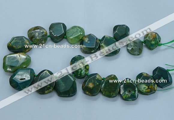 CTD2644 Top drilled 20*25mm - 30*40mm faceted freeform agate beads