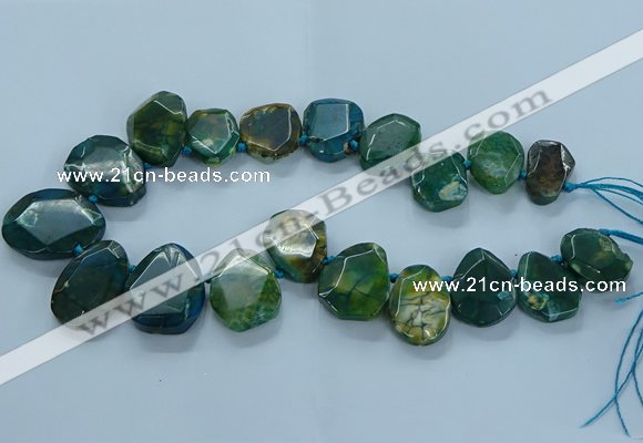 CTD2645 Top drilled 20*25mm - 30*40mm faceted freeform agate beads