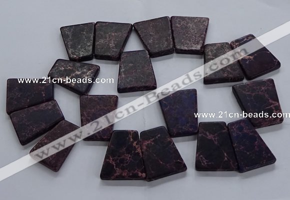 CTD2652 Top drilled 25*35mm - 30*40mm trapezoid sea sediment jasper beads