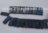 CTD2663 Top drilled 18*45mm - 20*48mm rectangle sea sediment jasper beads