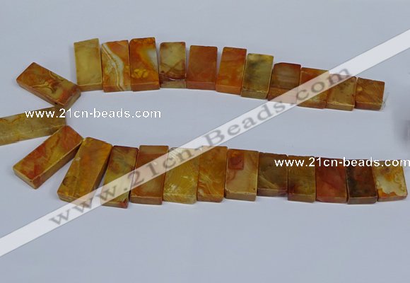 CTD2665 Top drilled 14*27mm - 16*42mm rectangle agate jasper beads