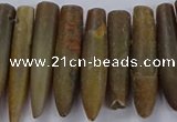 CTD2676 Top drilled 8*30mm - 12*50mm bullet agate fossil beads