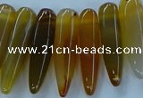 CTD2683 Top drilled 8*25mm - 10*50mm bullet agate gemstone beads