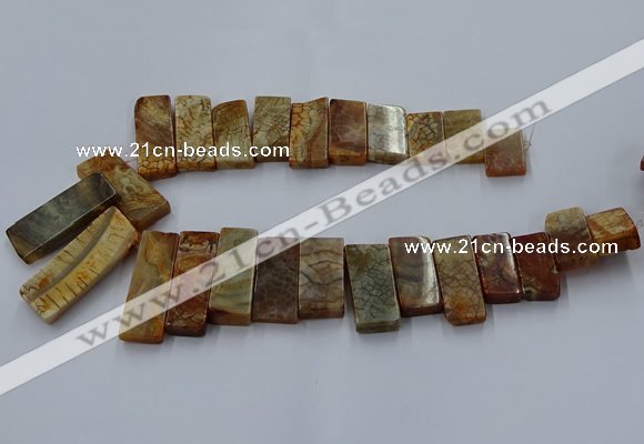 CTD2689 Top drilled 16*22mm - 16*55mm rectangle agate beads
