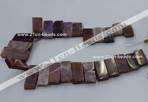 CTD2690 Top drilled 16*22mm - 16*55mm rectangle agate beads