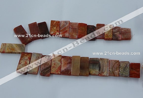 CTD2691 Top drilled 16*22mm - 16*55mm rectangle agate beads