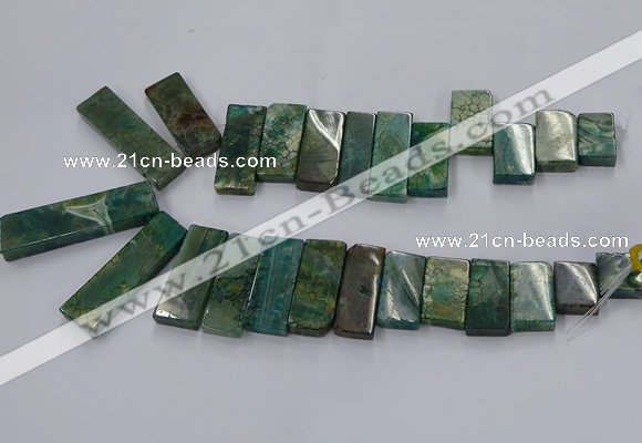 CTD2695 Top drilled 16*22mm - 16*55mm rectangle agate beads