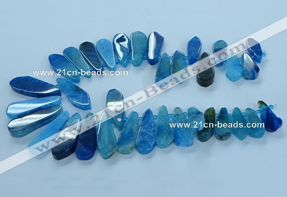 CTD2703 15.5 inches 10*25mm - 18*50mm freeform agate beads