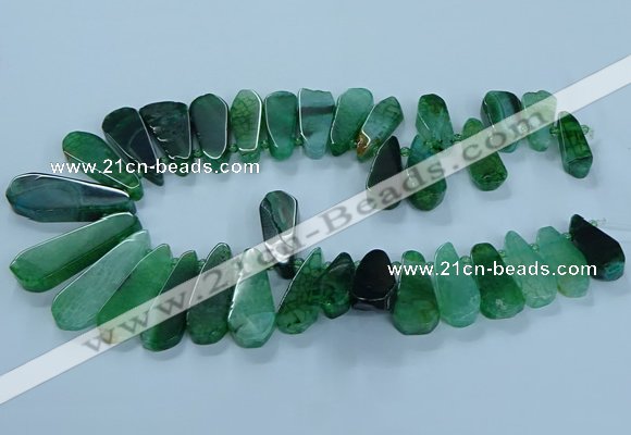 CTD2704 15.5 inches 10*25mm - 18*50mm freeform agate beads